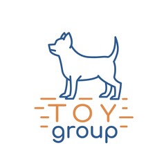 Toy group logotype in modern outlined style. Editable vector illustration