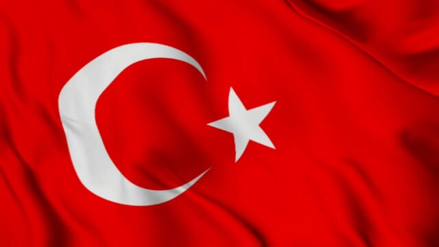 Turkish flag, HD illustration of flag fluttering like in the wind
