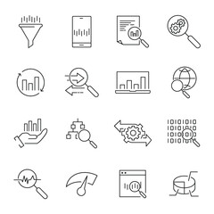 Data Analysis icons set.  Data Analysis pack symbol vector elements for infographic web