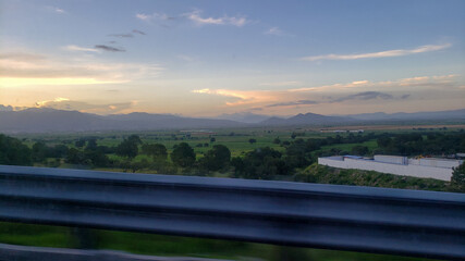 sunset over the river