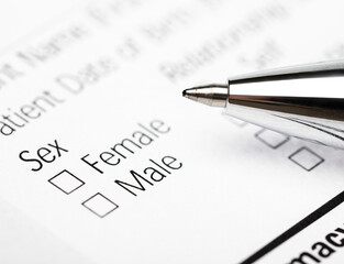 Pen over gender option checkboxes in a form