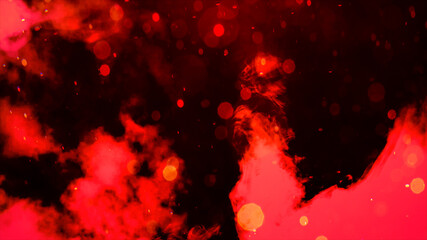幻想的な赤いパーティクルと煙のスモークフォグの動画