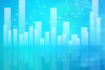 2d illustration futuristic business background pattern graph concept
