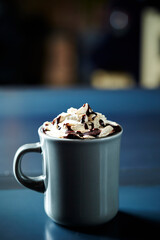 Cream and chocolate in a mug