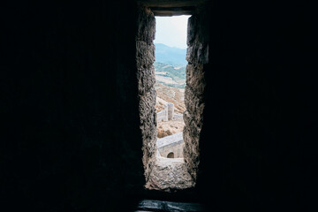 Loarre Castle in Huesca, window for crossbows and bows.