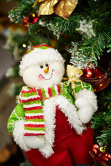 christmas tree with snowman