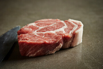 fresh raw meat on marble 