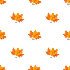 Fototapeta na wymiar Autumn leaves pattern seamless background texture repeat wallpaper geometric vector