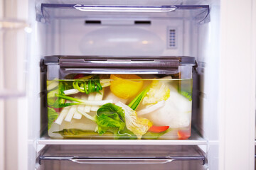 kimchi in the refrigerator ,dongchimi, radish water kimchi