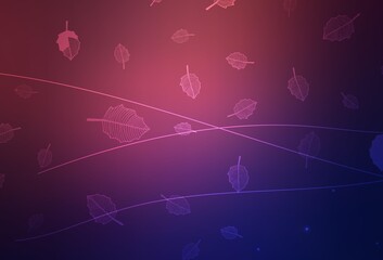Dark Purple, Pink vector natural pattern with trees, branches.
