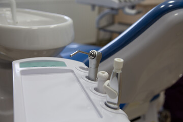 Fototapeta na wymiar Dental sink. Which is in the dental chair.