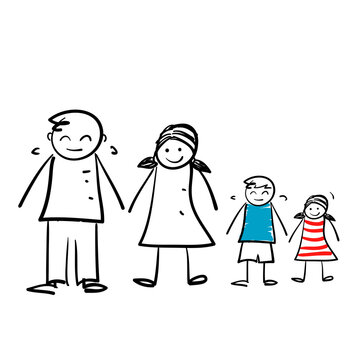 hand drawn doodle family icon illustration