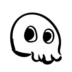 Skull Skull Black and White Illustration Vector Clip Art