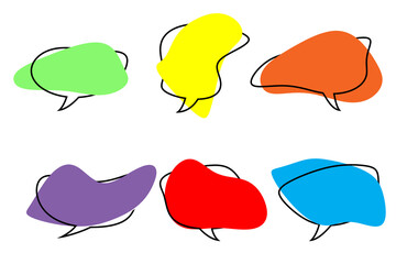 multi-colored speech bubbles of abstract shape