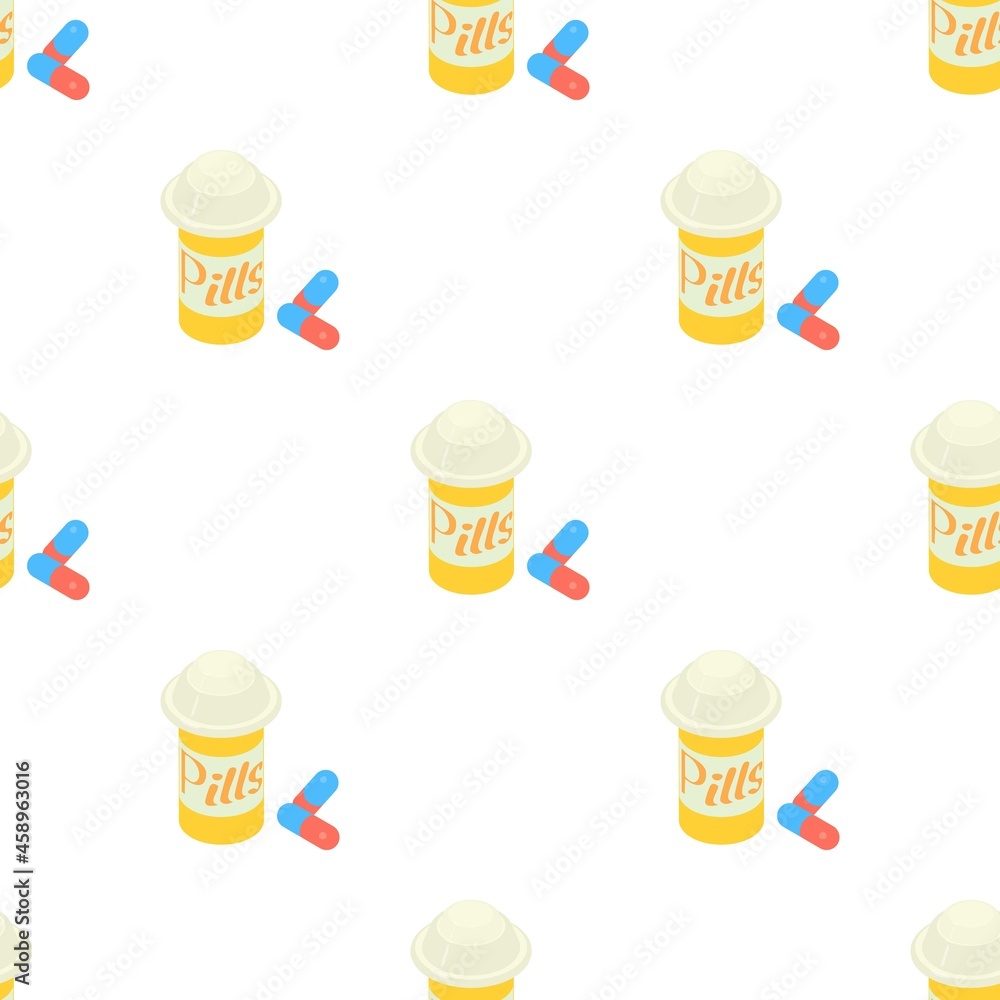 Poster pills in jar pattern seamless background texture repeat wallpaper geometric vector