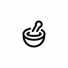 herbal, mortar, drug, herb, pharmaceutical, chemistry, pestle Outline Icon, Logo, and illustration