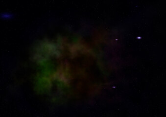 Star field in space and a nebulae