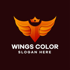 Wings Gradient Logo Design