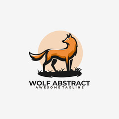 Wolf abstract logo design vector