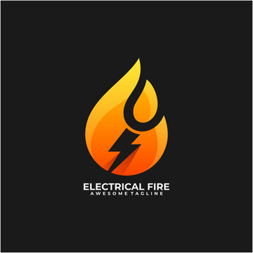 Fire abstract logo design template