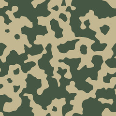 Fototapeta premium Abstract camouflage seamless pattern. Camo background, natural curved wavy shapes, forms. Military print in concept modern style. Vector illustration for surface design, wallpaper, textile.