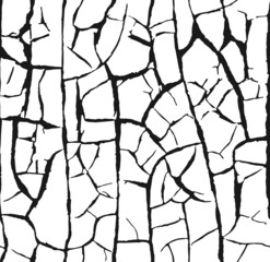Cracks texture, seamless linear pattern. Stylish texture with repeating randomly lines.
Grunge texture, consisting of fine cracks on the dry clay earth surface. Vector background
