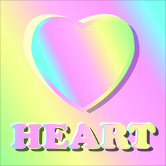 Fototapeta na wymiar Neon heart illustration with text
