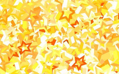 Light Orange vector background with colored stars.