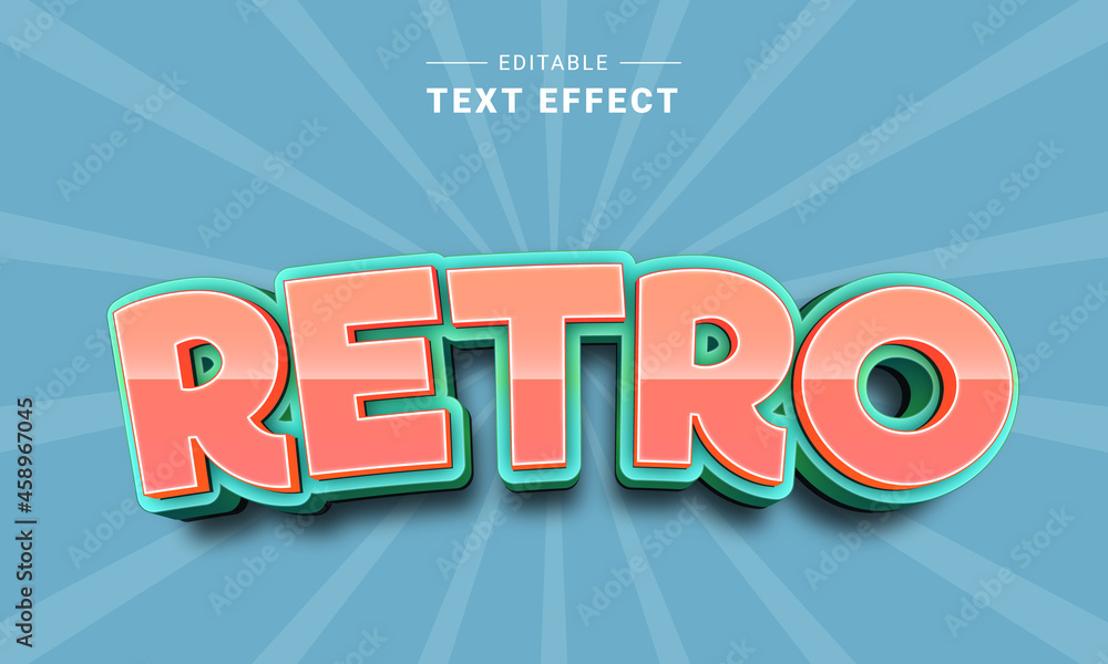 Poster editable text style effect - retro text style theme