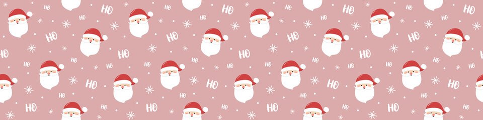 Design of Xmas pattern with Santa Claus. Christmas concept. Banner. Vector
