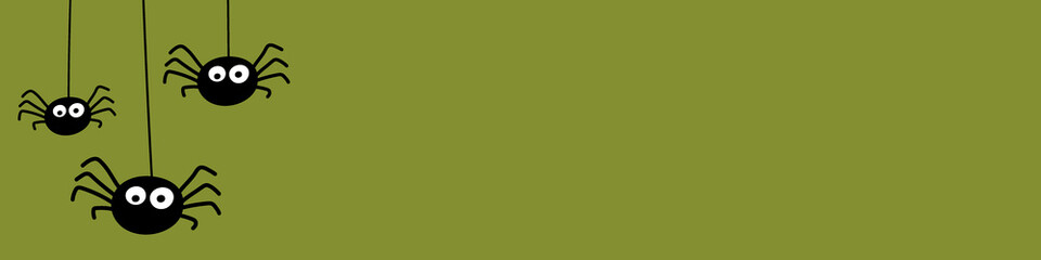 Design of Halloween banner with funny spiders. Vector