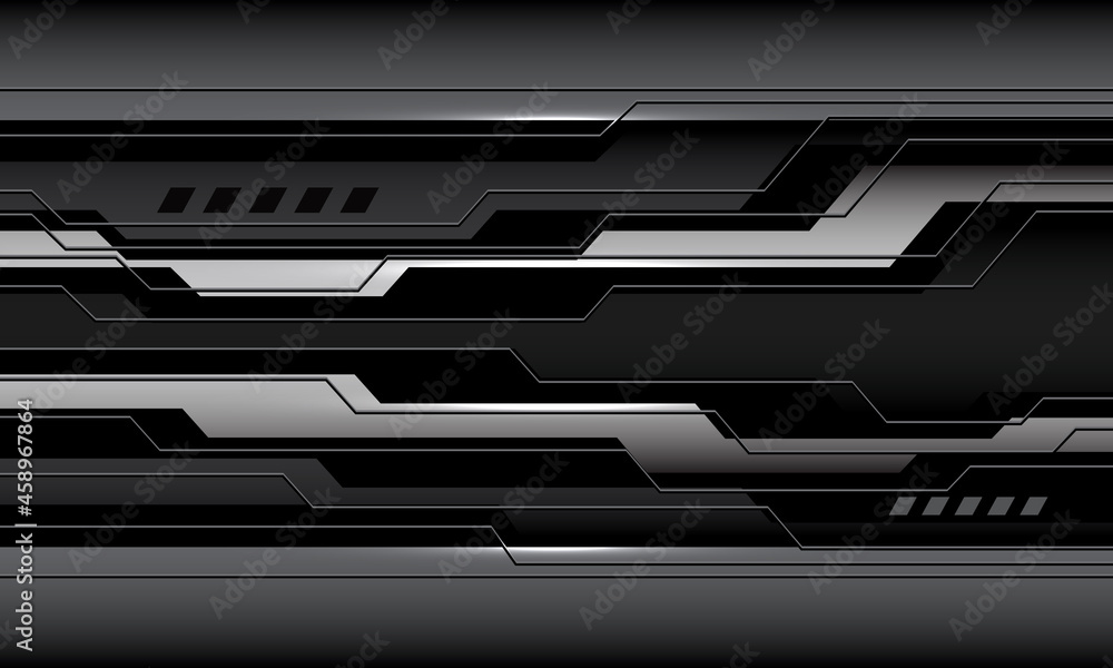 Poster abstract grey circuit cyber geometric futuristic technology vector background