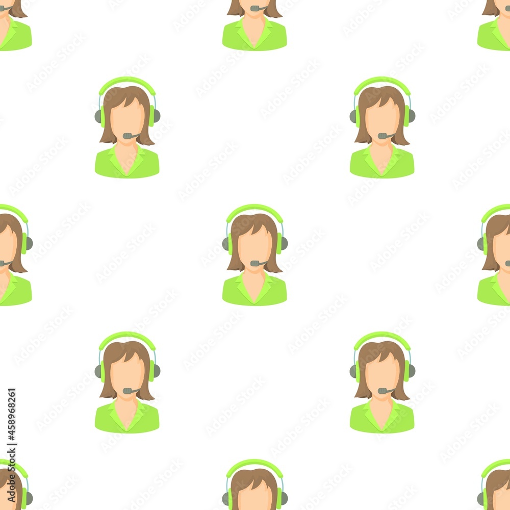 Poster call center operator with phone headset pattern seamless background texture repeat wallpaper geometr