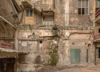 Fototapeta na wymiar Ruins of an abandoned former paper mill
