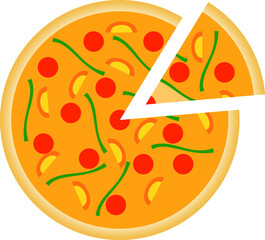 colorful pizza icon by vector design