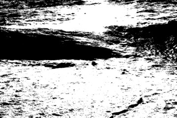 Night ripples of liquid shiny surface. Rippled reflect moonlight dark abyss waters. Heavy sea splash depth for background. Stormy dense bumpy scary tide seaside. Deep wet blue black vintage surf beach