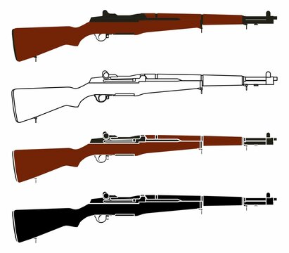 Famous rifle weapon WWII, USA