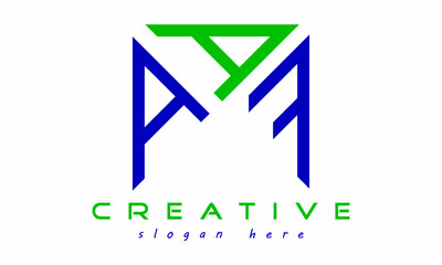 square rectangle AAF triangle badge with circle letter  logo design vector, business logo, icon shape logo, stylish logo template