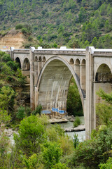 Fototapeta premium Bridge over the Gallego River, Murillo de Gallego Huesca Aragon