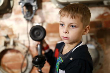 Child with analog telephone receiver