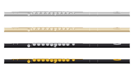 フルートのイラスト素材セット © ふわぷか