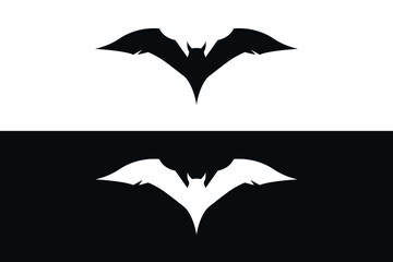 Set of black and white bats for Halloween 