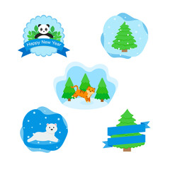 This is a set of round labels with a winter theme with different animals, snow, and Christmas trees. Could be used for the new year's, Christmas.