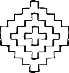 Obraz premium Rough, irregular texture composed of monochrome geometric elements. Overlay distressed grunge background. Abstract vector illustration. Isolated on white background. EPS10