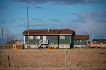 Fototapeta premium House on the Siksika Nation reservation in Alberta. Housing is a concerning issue for many First Nations people ion the Canadian prairies.