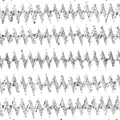 Monochrome texture composed of irregular graphic elements. Distressed uneven grunge background. Abstract vector illustration. Overlay for interesting effect and depth. Isolated on white background.