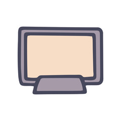 modern TV color vector doodle simple icon