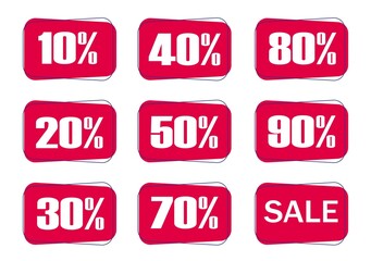 Red stickers for discount sale
