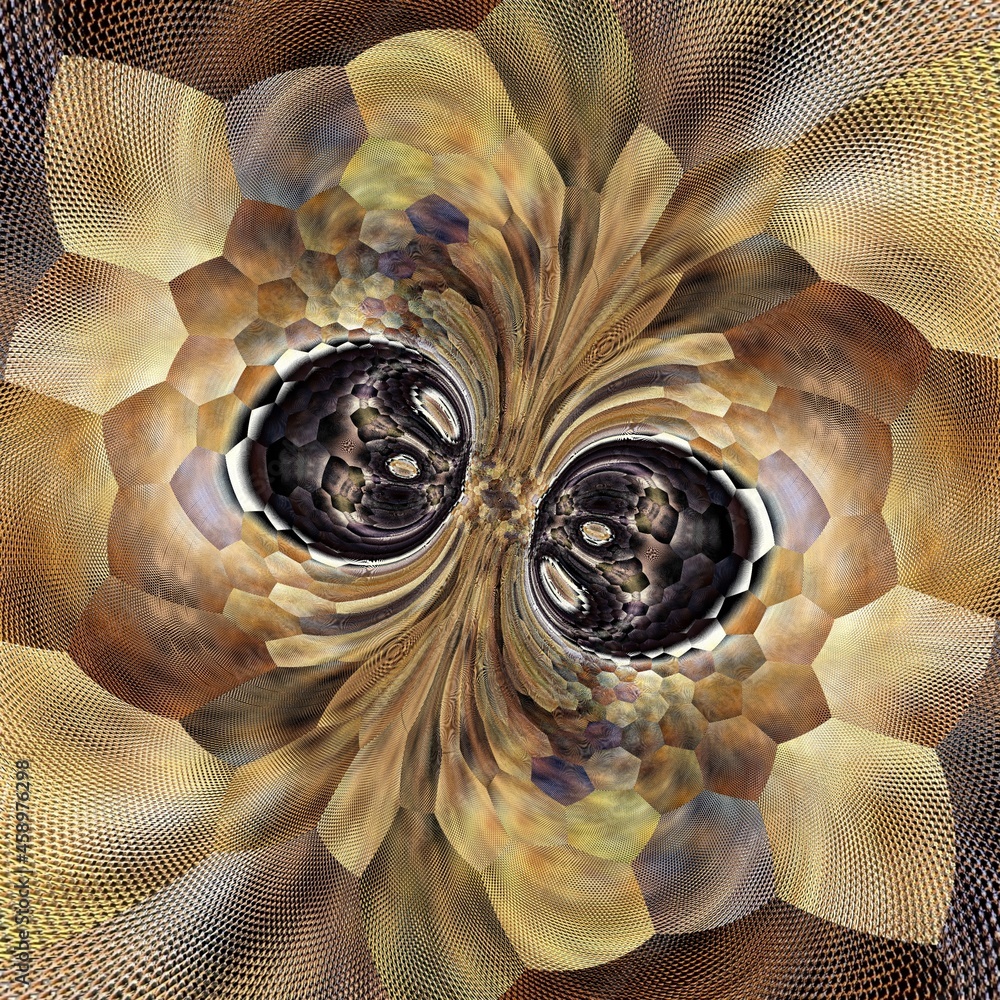 Poster intricate and detailed patterns and doodle in cyclone style design in bronze copper and silver grey 