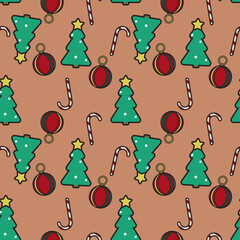 Christmas Seamless Pattern Template Design
